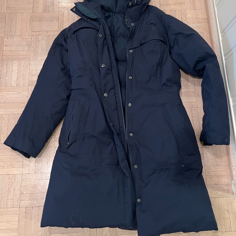 North face women’s arctic parka down long puffer coat, size medium